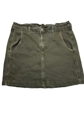 American Eagle Olive Green Utility Mid Rise Mini Skirt Size 12